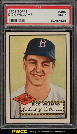 1952 Topps Dick Williams Rookie Rc 396 Psa 7 Nrmt (pwcc)