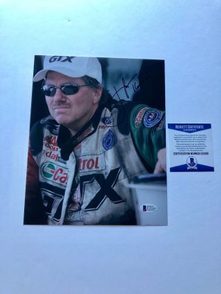 John Force Hot Signed Autographed Nhra Drag Racing Legend 8x10 Beckett Bas