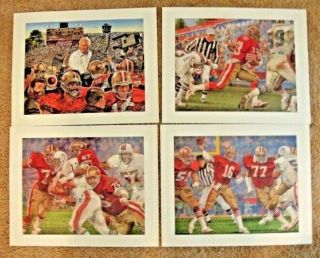 4 Pc Set 1985 Bowl 49ers Football Coca Cola Coke 16 X 20 Litho Poster Set