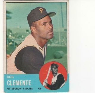 1963 Topps 540 Roberto " Bob " Clemente (hof),  Pittsburgh Pirates
