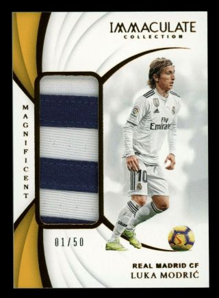 2018 - 19 Immaculate Soccer Bronze Luka Modric Worn Patch 01/50 Real Madrid