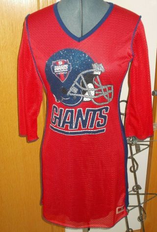 Nfl York Giants Red Blue Football Helmet Jersey Shirt Dress Women 