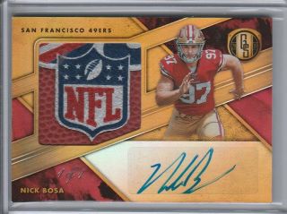 2019 Gold Standard Nick Bosa Nfl Shield Auto Rpa 1 Of 1 1/1 49ers