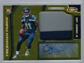 Gary Jennings /10 Rpa Rookie 2 Color Patch Auto Seahawks First Off The Line
