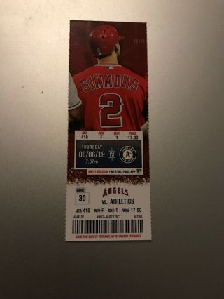 Angels Mike Trout Home Run 16 Ticket Stub June 6,  2019 - 6/6/19