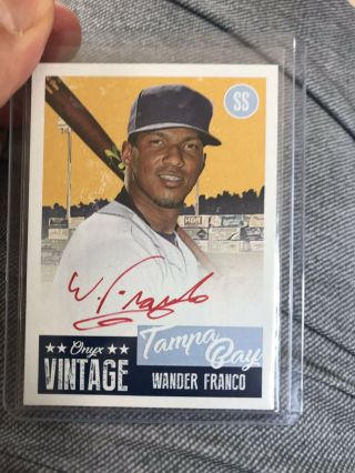 2019 Wander Franco Auto /25 Onyx Red Ink Rookie Auto ’d To 25 Rc On Card