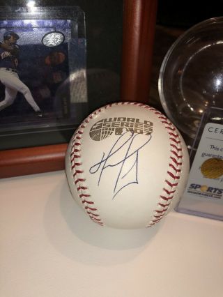 David Ortiz Signed 2007 World Series Baseball Boston Red Sox Sports Memorabilia 3