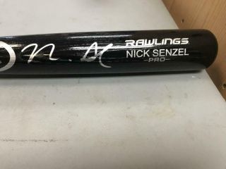 Nick Senzel Cincinnati Reds Signed Engraved Black Bat Beckett H64328