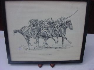 Robert Riger Framed Horse Race Print