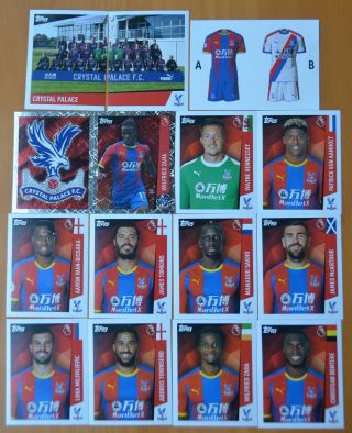 Merlin Premier League Stickers 2019 - Full Set 15 X Crystal Palace Stickers;