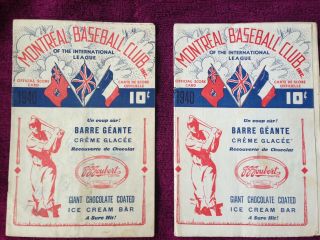 Vintage Cool 1940 Montreal Royals Baseball Program Lot; Dodgers Canada