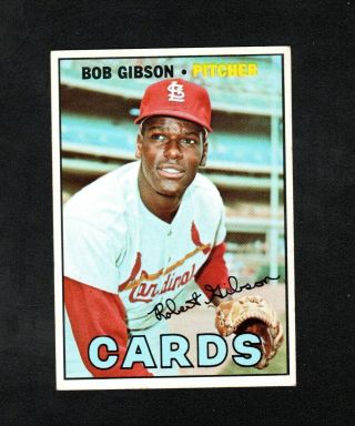 Bob Gibson 1967 Topps Card 210 St Louis Cardinals Ex To Ex - Mt 009
