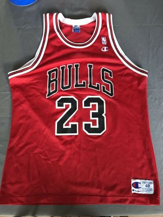 Vintage Michael Jordan Chicago Bulls Jersey Champion Xl 48 Nba Very
