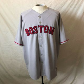 Vintage Majestic Boston Red Sox Away Jersey Xxl 2xl Gray Authentic Mlb Baseball