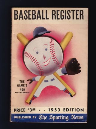 1953 Baseball Register By The Sporting News