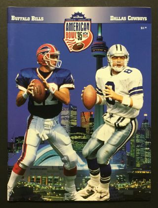 1995 Skydome Nfl American Bowl Dallas Cowboys Vs Buffalo Bills Program Toronto