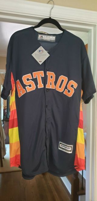Houston Astros Jose Altuve 2017 World Series Champions Jersey With Tags L
