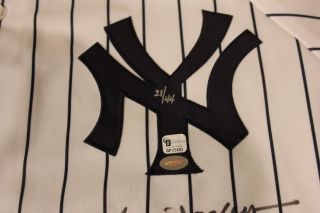 Reggie Jackson 1st homer and 500th homer signed Majestic jersey Yankees w/COA 3
