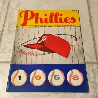 1958 Philadelphia Phillies Official Team Yearbook Mlb Baseball Ashburn Roberts