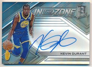 Kevin Durant 2017/18 Panini Spectra In Zone On Card Autograph Sp Auto /99 $200