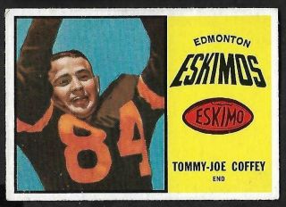 1964 Topps Cfl Football: 21 Tommy - Joe Coffey,  Edmonton Eskimos