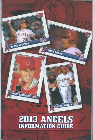 2013 Los Angeles Angels Baseball Media Guide Mike Trout Albert Pujols Cover