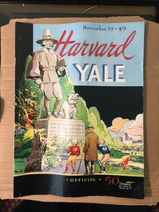 1949 Yale Vs Harvard Official Football Program
