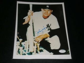 Hof Johnny Mize Signed 8x10 Photo Yankees Jsa Certified