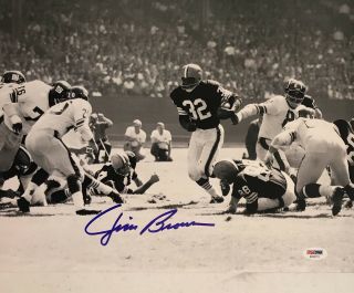 Jim Brown Signed Autographed 11x14 Photo Cleveland Browns Goat Hof Psa/dna