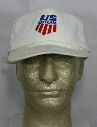 Vintage Olympics Usa Ski Team Cord Strapback Hat Cap Defect