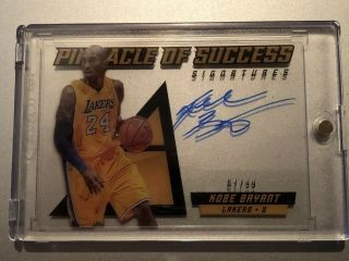 Kobe Bryant 2013 - 14 Pinnacle Of Success On Card Auto Autograph Lakers /99 Lakers