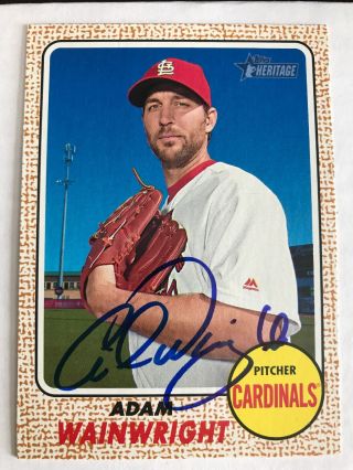 Adam Wainwright Signed Autograph 2017 Topps Heritage Card St.  Louis Cardinals