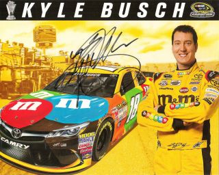 Kyle Busch 2016 M&ms Toyota Camry 18 Nascar Champ Signed Photo