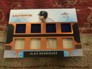 2019 Leaf Ultimate Sports Alex Rodriguez 8x Game Relic Card 