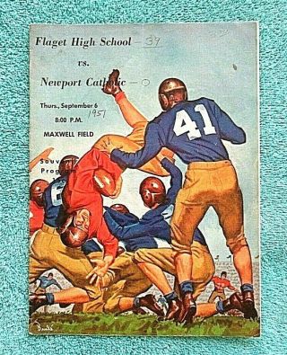 Green Bay Packers Paul Hornung 1951 Flaget Vs Newport H.  S.  Football Program