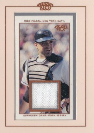 2002 Topps T - 206 Mike Piazza Mini Framed Game Mets Jersey
