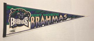 Vintage 1990s Fort Worth Brahmas Wphl Hockey Official Felt Pennant 12x30