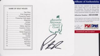 Patrick Reed Signed Autograph 2018 Masters Scorecard Psa/dna Golf Augusta