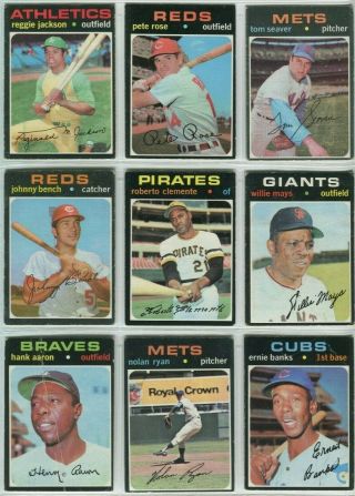 1971 Topps Baseball Complete 752 - Card Set Vg In Binder & Pages