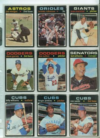 1971 TOPPS BASEBALL COMPLETE 752 - CARD SET VG IN BINDER & PAGES 5