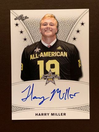 Harry Miller Ohio State Buckeyes 2019 Leaf All - American Tour Autograph Rc
