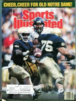 January 9,  1989 Tony Rice Notre Dame Fighting Irish Sports Illustrated