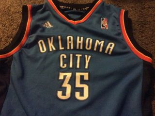 NBA Oklahoma City Thunder Kevin Durant 35 Swingman Jersey Blue Medium M 2