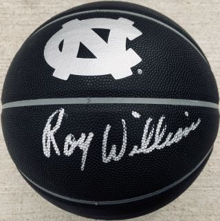 Roy Williams Signed Black North Carolina Unc Tar Heels Basketball W/coa