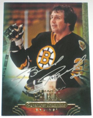 Brad Park Signed 11 - 12 Ud Parkhurst Champions Boston Bruins Card Autograph Auto