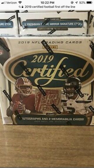 Carolina Panthers 2019 Certified Football First Off The Line 2 Box Break 