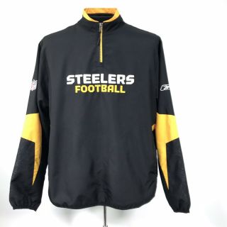 Steelers Reebok Nfl Authentic Sideline 1/4 Zip Pullover Xlarge Windbreaker