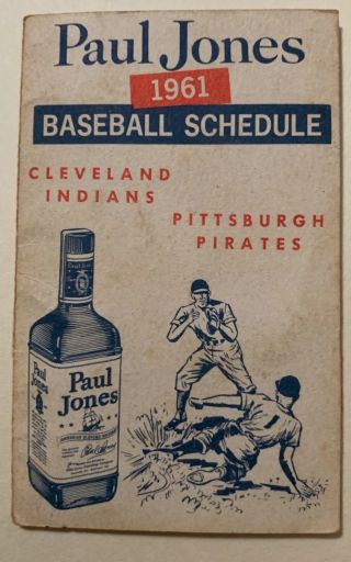 1961 Pittsburgh Pirates Cleveland Indians Baseball Pocket Schedule Paul Jones