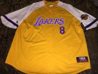 Majestic Kobe Bryant Los Angeles Lakers Baseball Jersey Mens 2xl Made In Usa