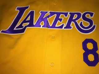 Majestic Kobe Bryant Los Angeles Lakers Baseball Jersey Mens 2XL Made In USA 6